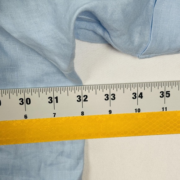 Ramon Puig Guayabera Shirt Mens 4XL Long Blue Linen Button Up Cuban 4 Pocket S/S - Picture 10 of 10